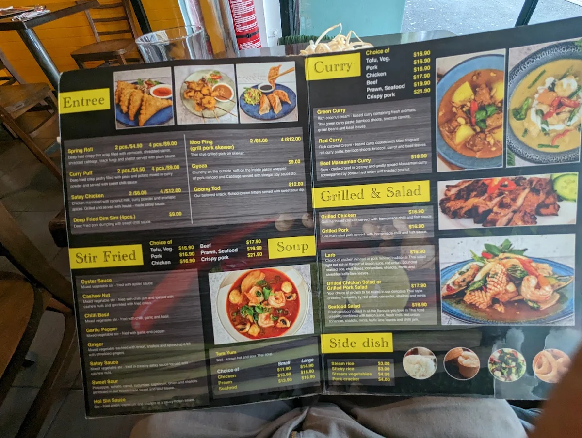 Menu, Siwilai Thai Street Food