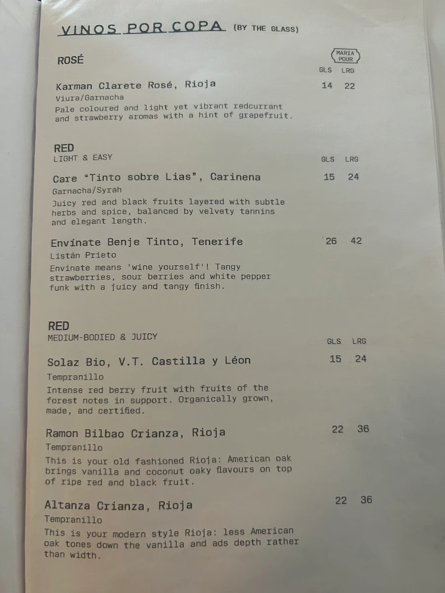 Menu, El Porton