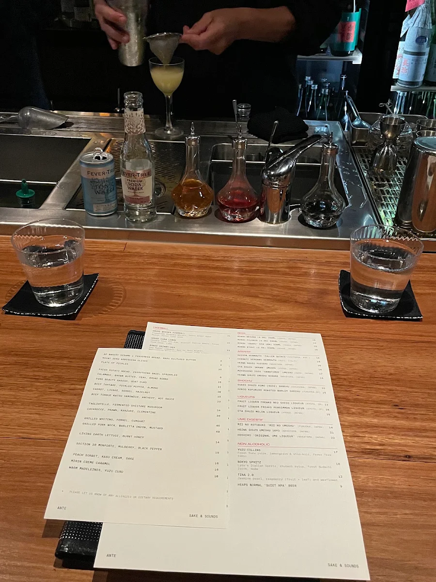 Menu, ANTE