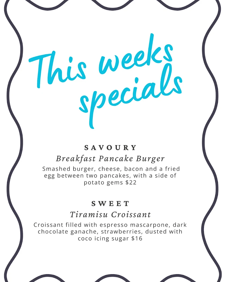 Menu, South Brew Cafe