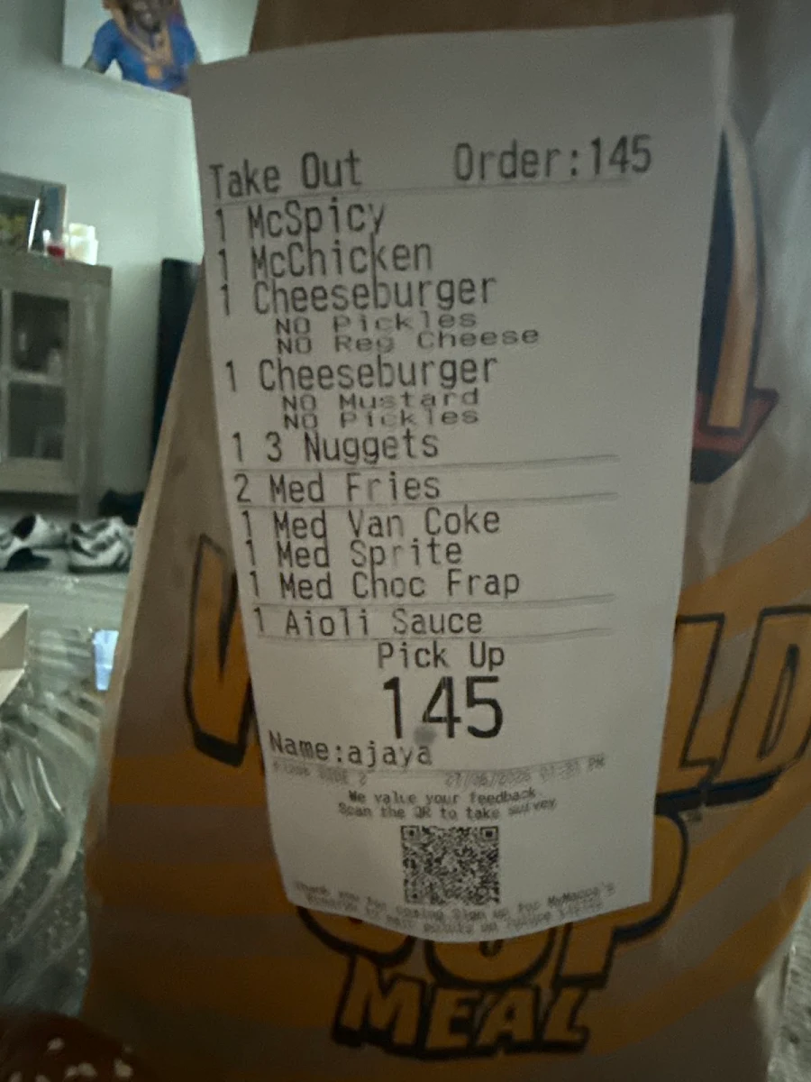 Menu, McDonald's Yagoona