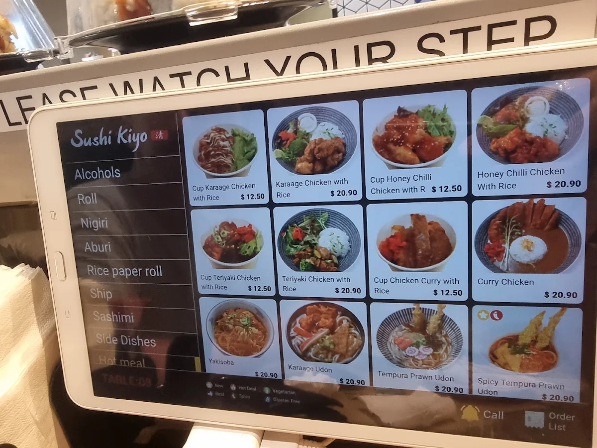 Menu, Sushi Kiyo