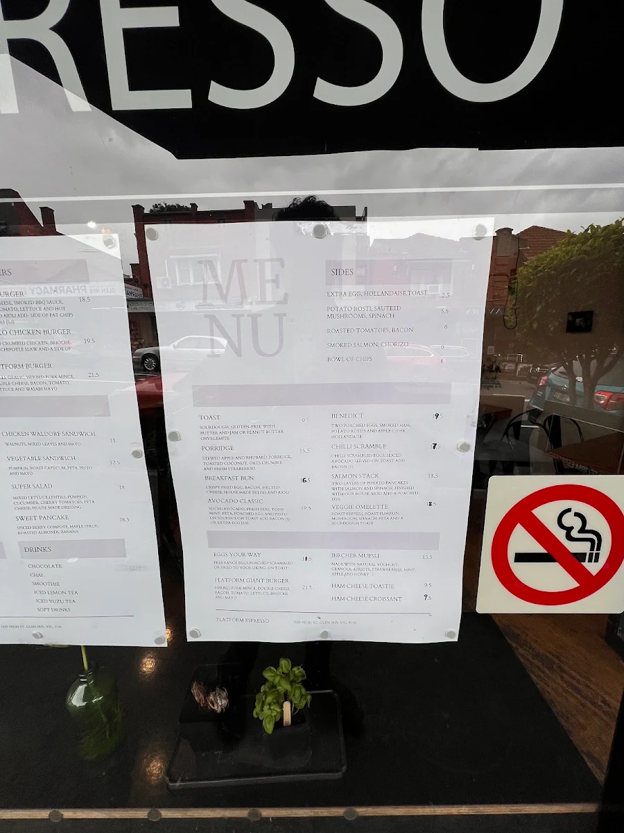 Menu, Platform Espresso