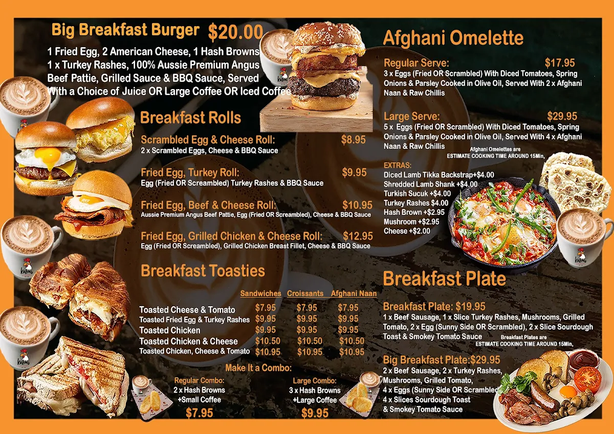 Menu, Kazems Kitchen - Camden