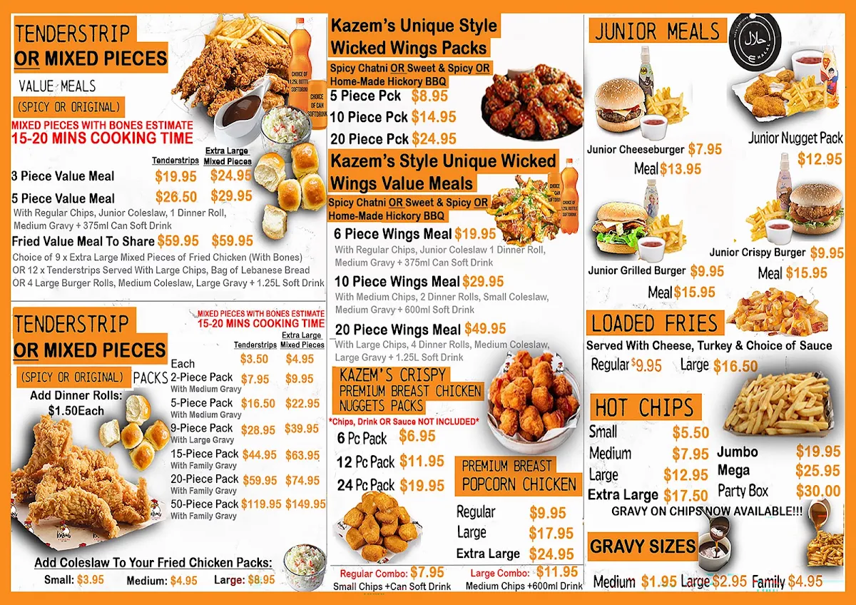 Menu, Kazems Kitchen - Camden