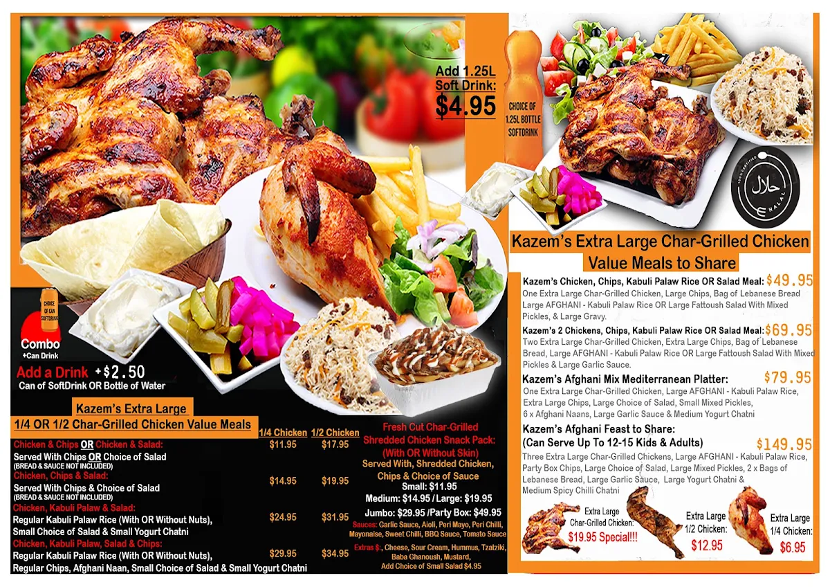 Menu, Kazems Kitchen - Camden