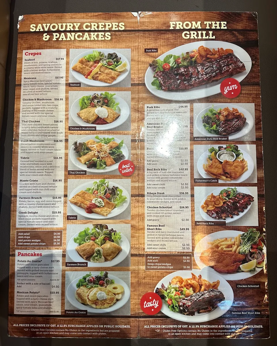 Menu, Pancakes on the Rocks Darling Square