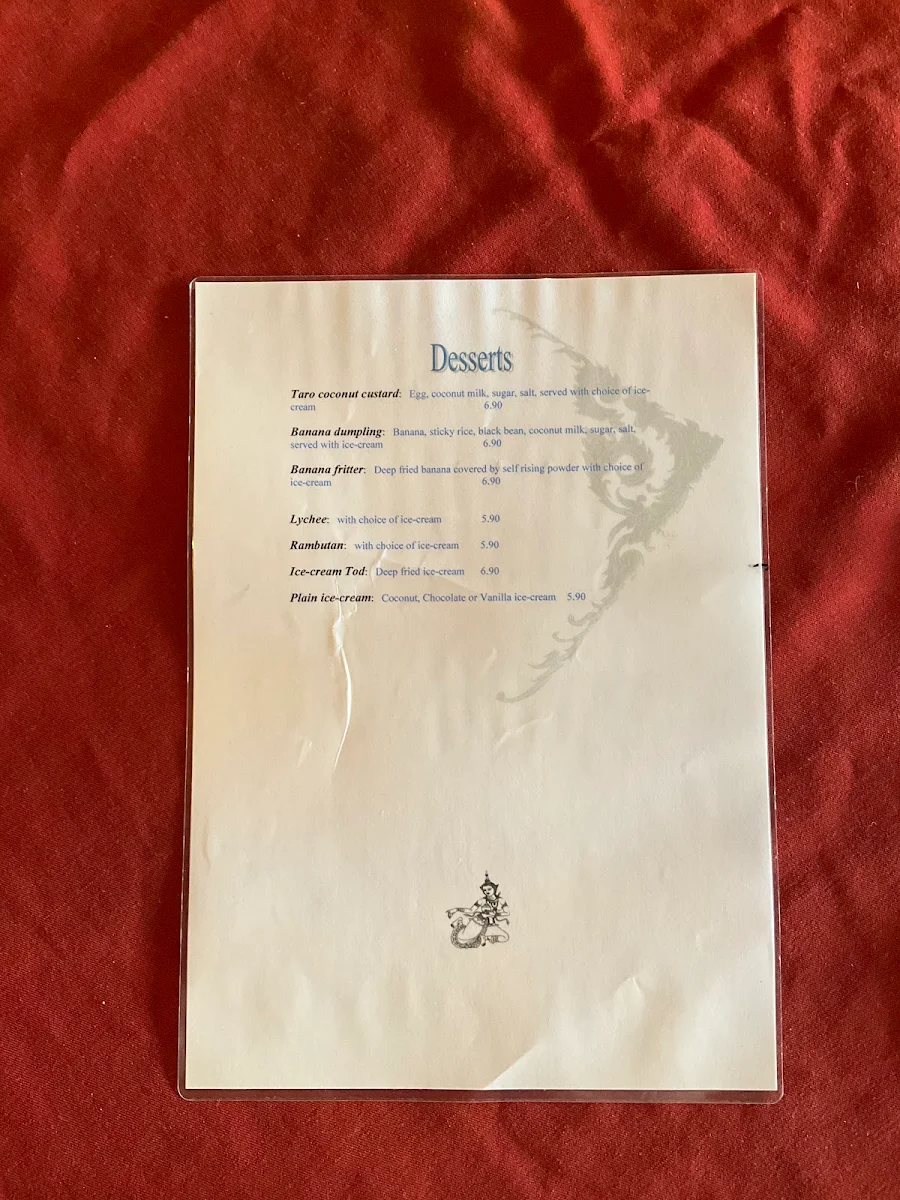 Menu, Piyada Thai