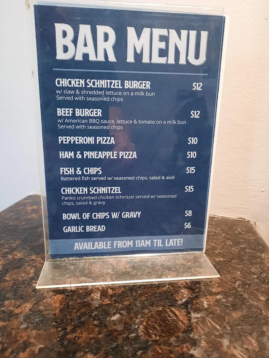 Menu, Gateshead Tavern & Motel
