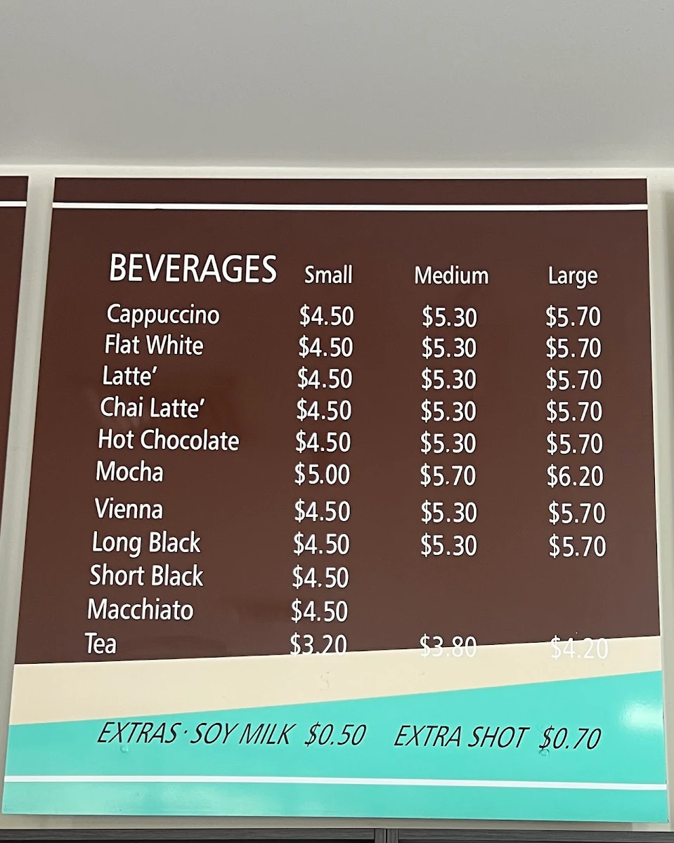 Menu, Sam's Bakehouse Cafe