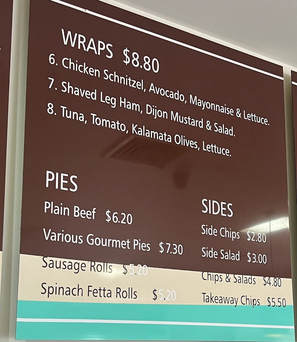 Menu, Sam's Bakehouse Cafe