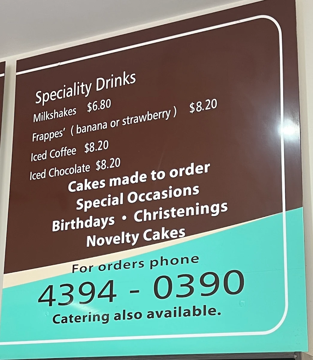 Menu, Sam's Bakehouse Cafe
