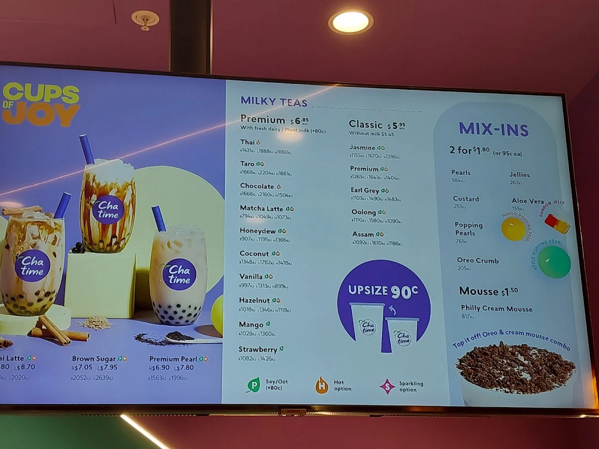 Menu, Chatime Stanhope Village