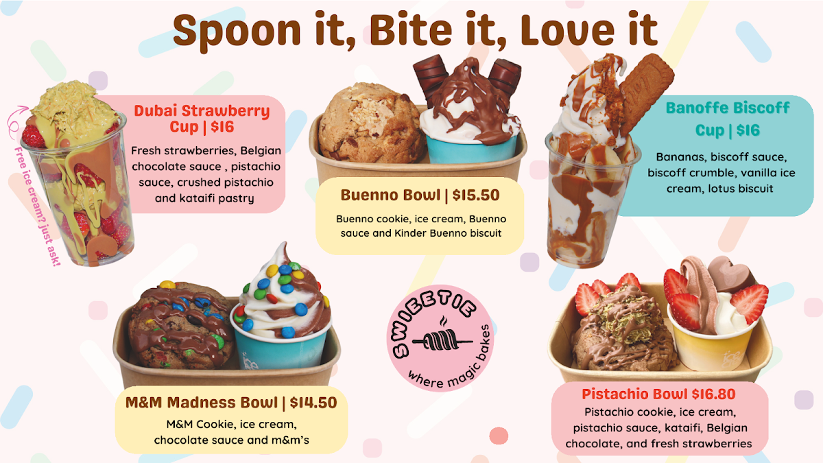 Menu, SWIEETIE – Chimney Cakes & Ice Cream Gold Coast