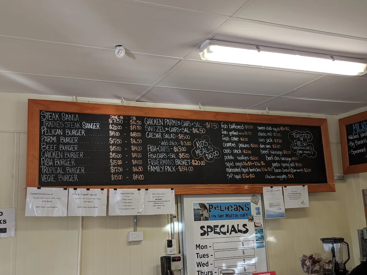 Menu, Pelican's Cafe