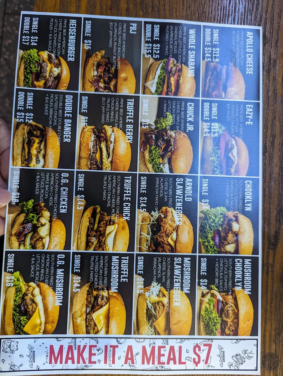 Menu, Burgers Anonymous x Tacos Anonymous (Ashfield)