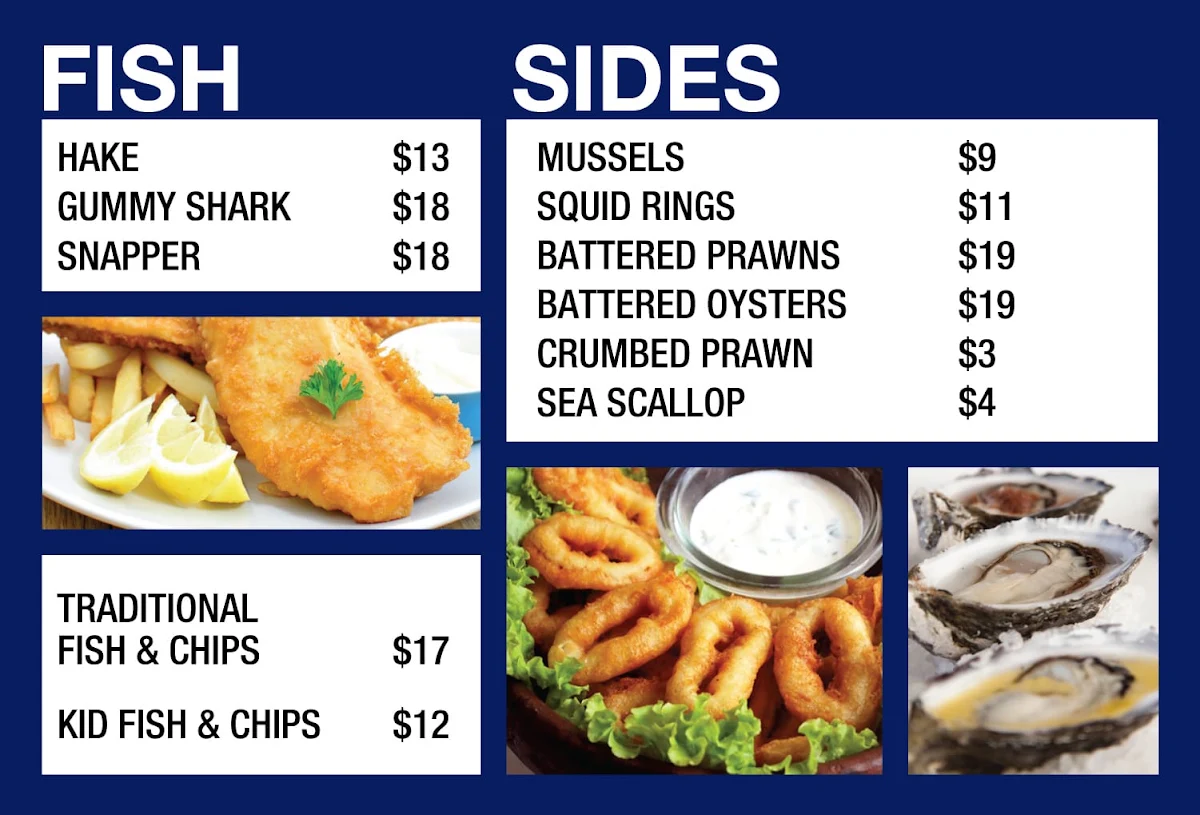 Menu, Atwell Fish and Chips