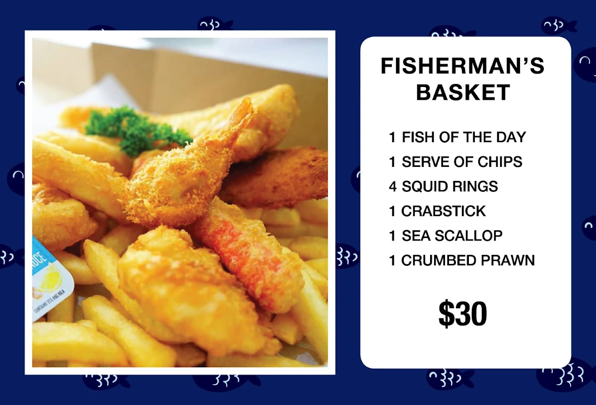 Menu, Atwell Fish and Chips