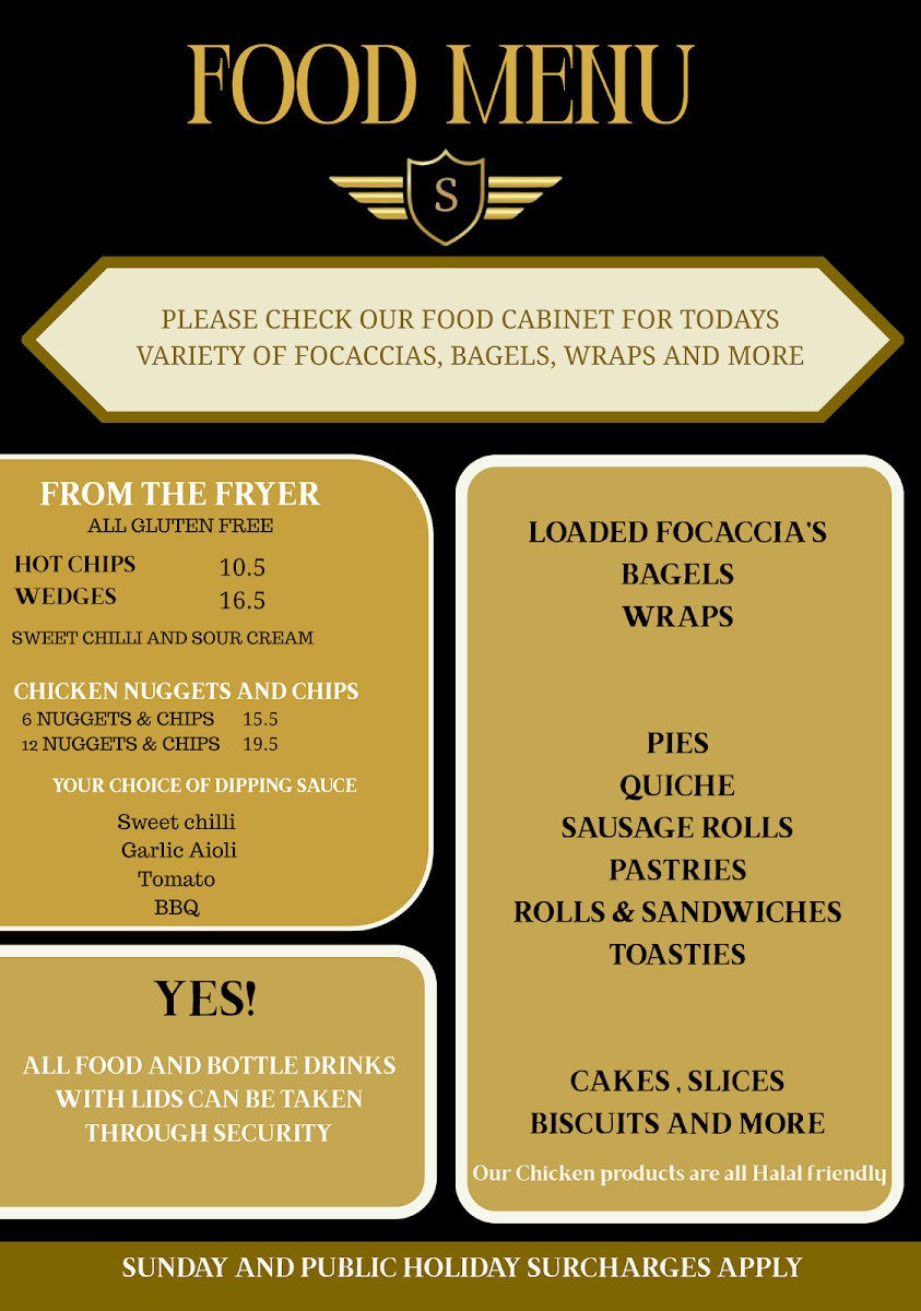 Menu, Skylounge Cafe Pty Ltd