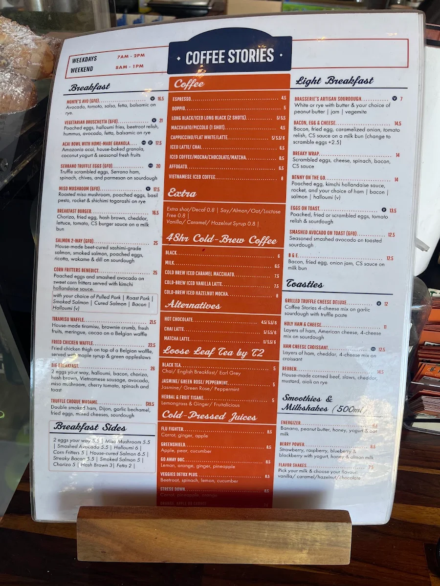 Menu, Coffee stories