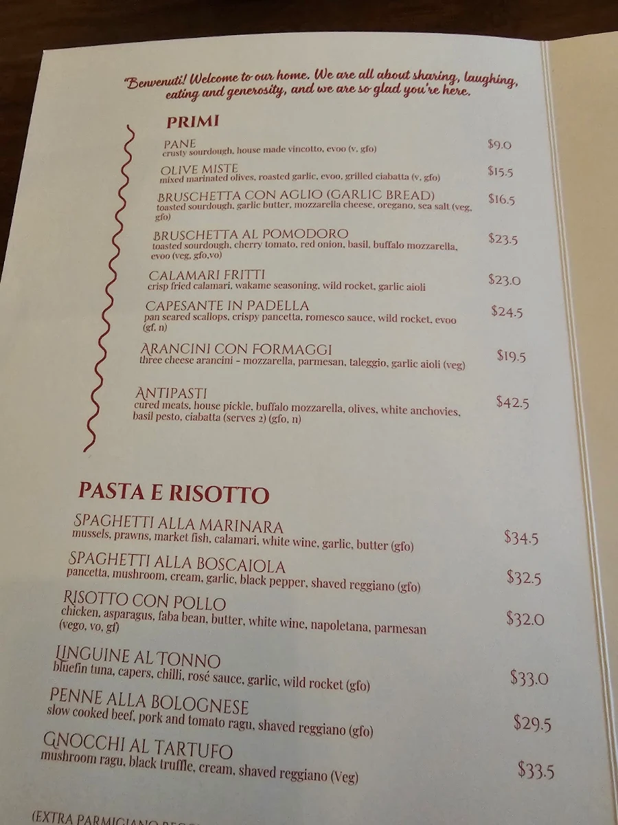 Menu, Maldini