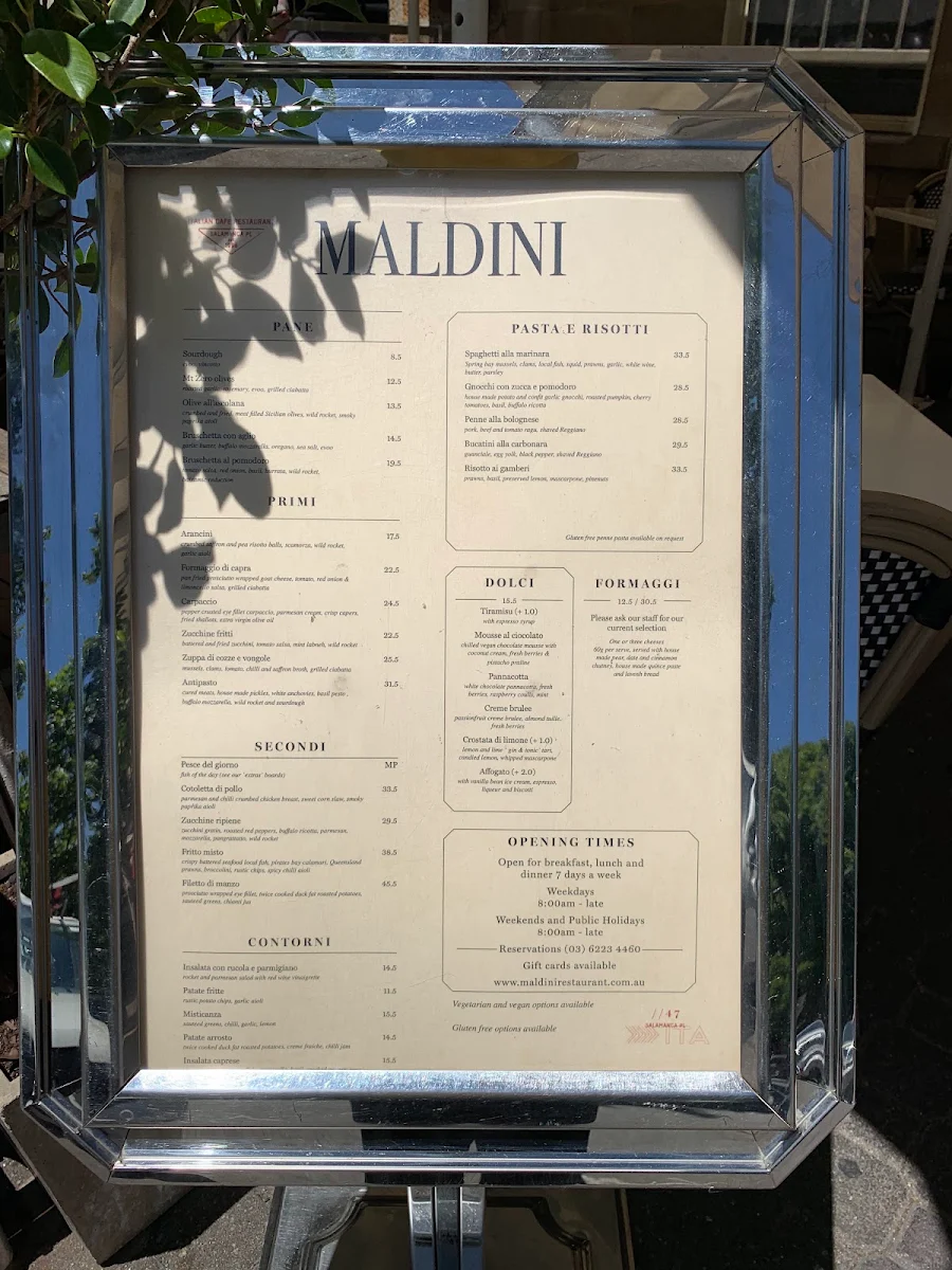 Menu, Maldini