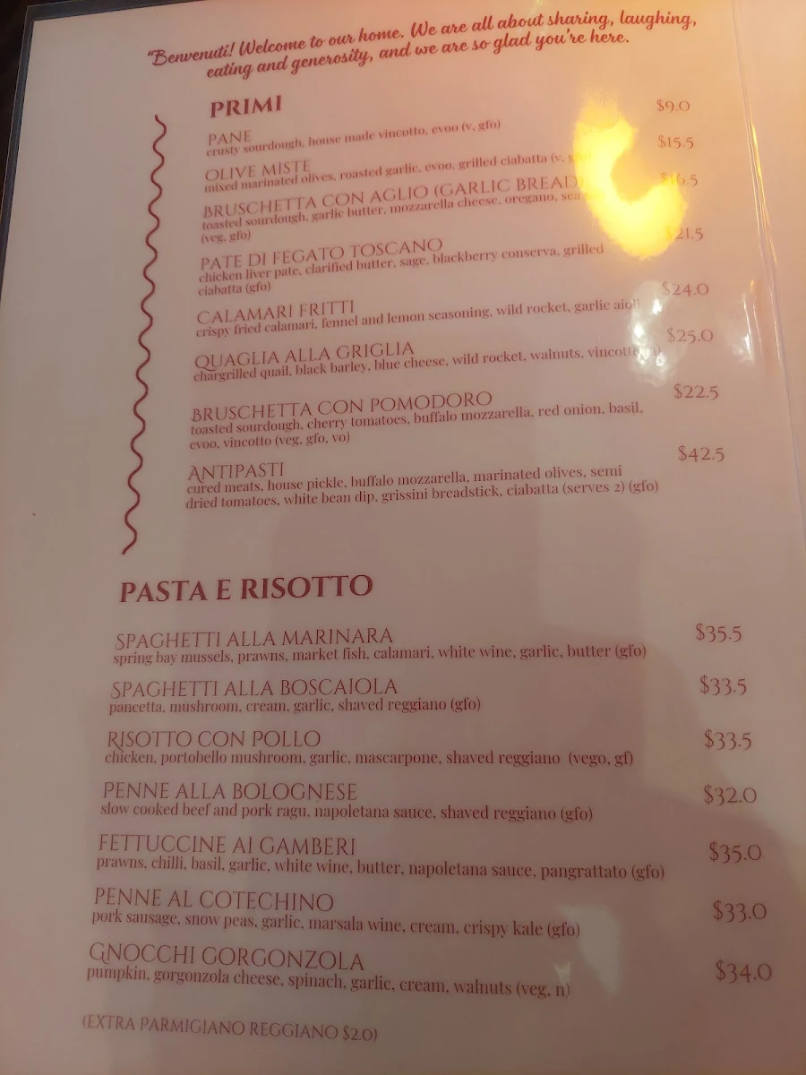 Menu, Maldini