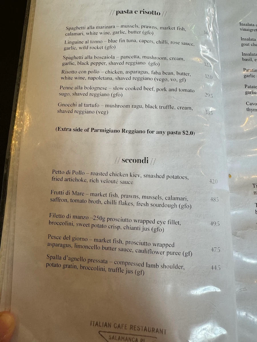 Menu, Maldini