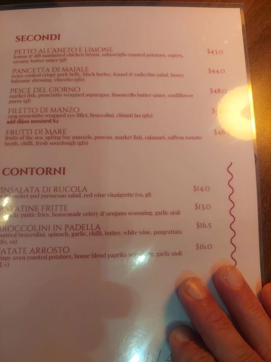 Menu, Maldini