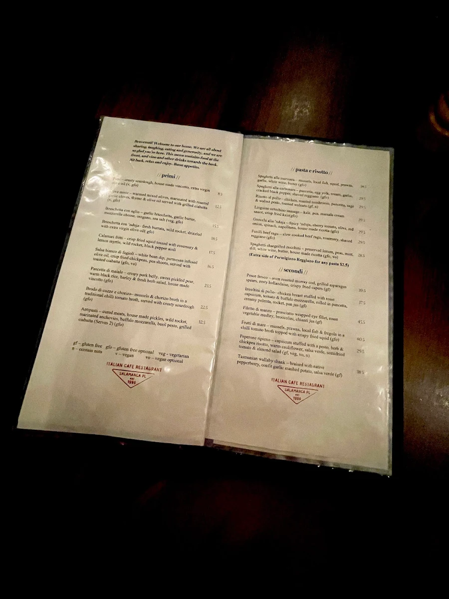 Menu, Maldini