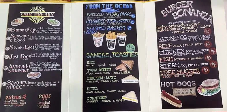 Menu, Tall Timbers Roadhouse