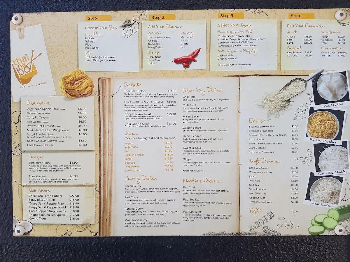 Menu, thainabox