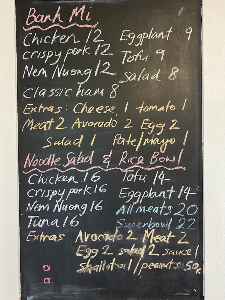 Menu, Eat Mi Neutral Bay