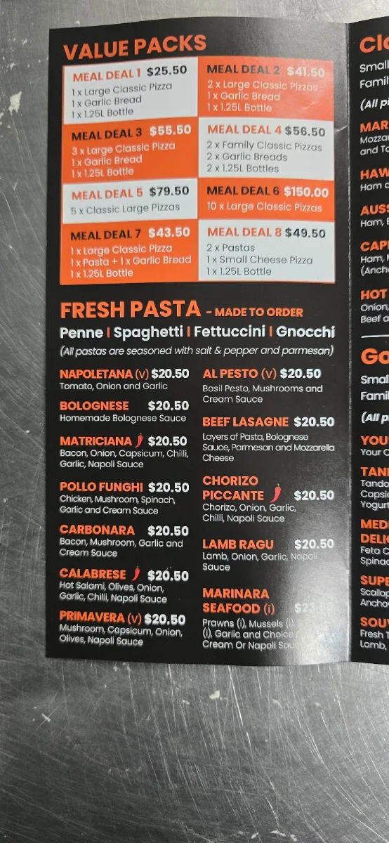 Menu, IL AMALFI PIZZA