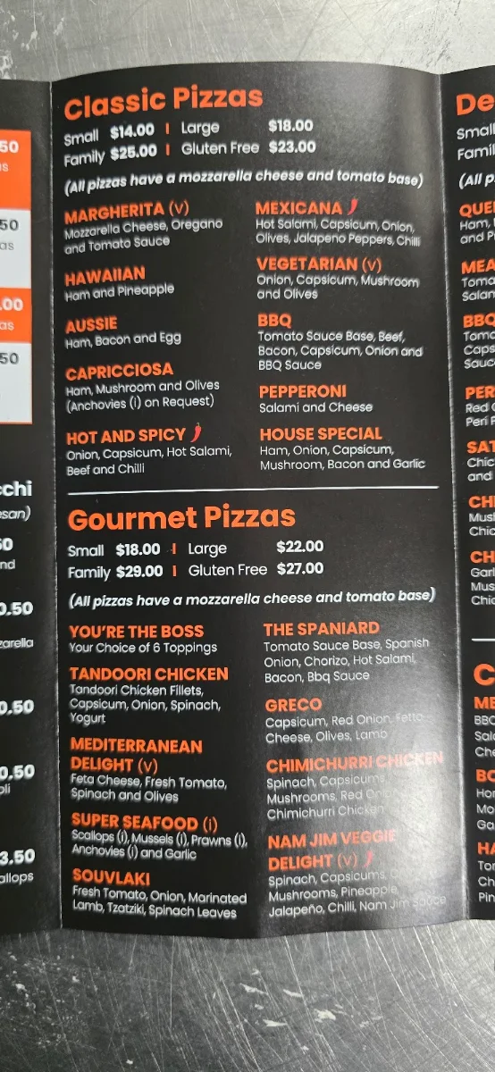 Menu, IL AMALFI PIZZA