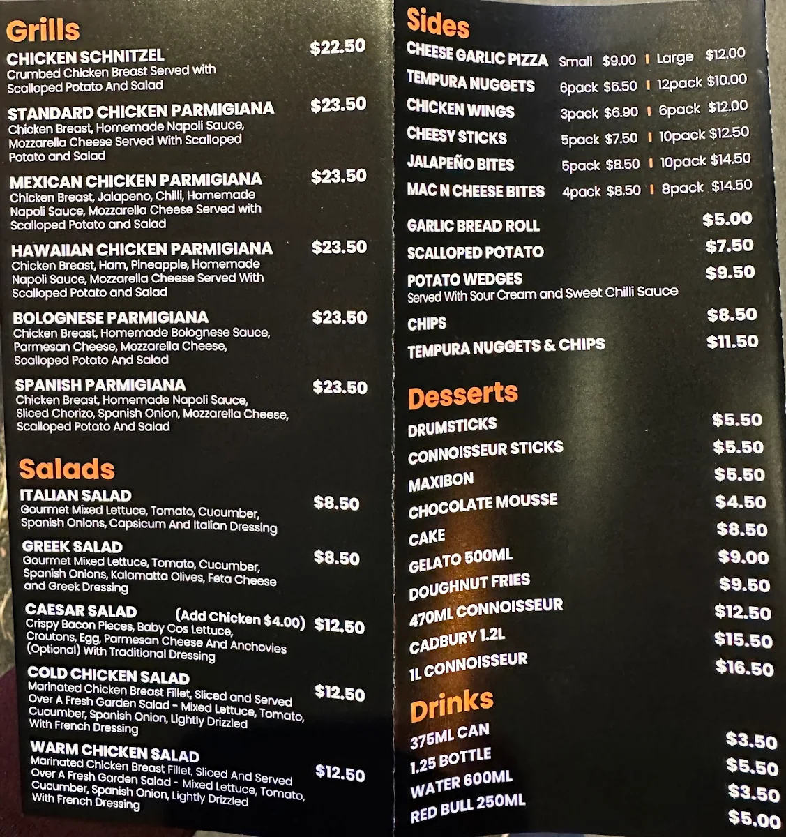 Menu, IL AMALFI PIZZA
