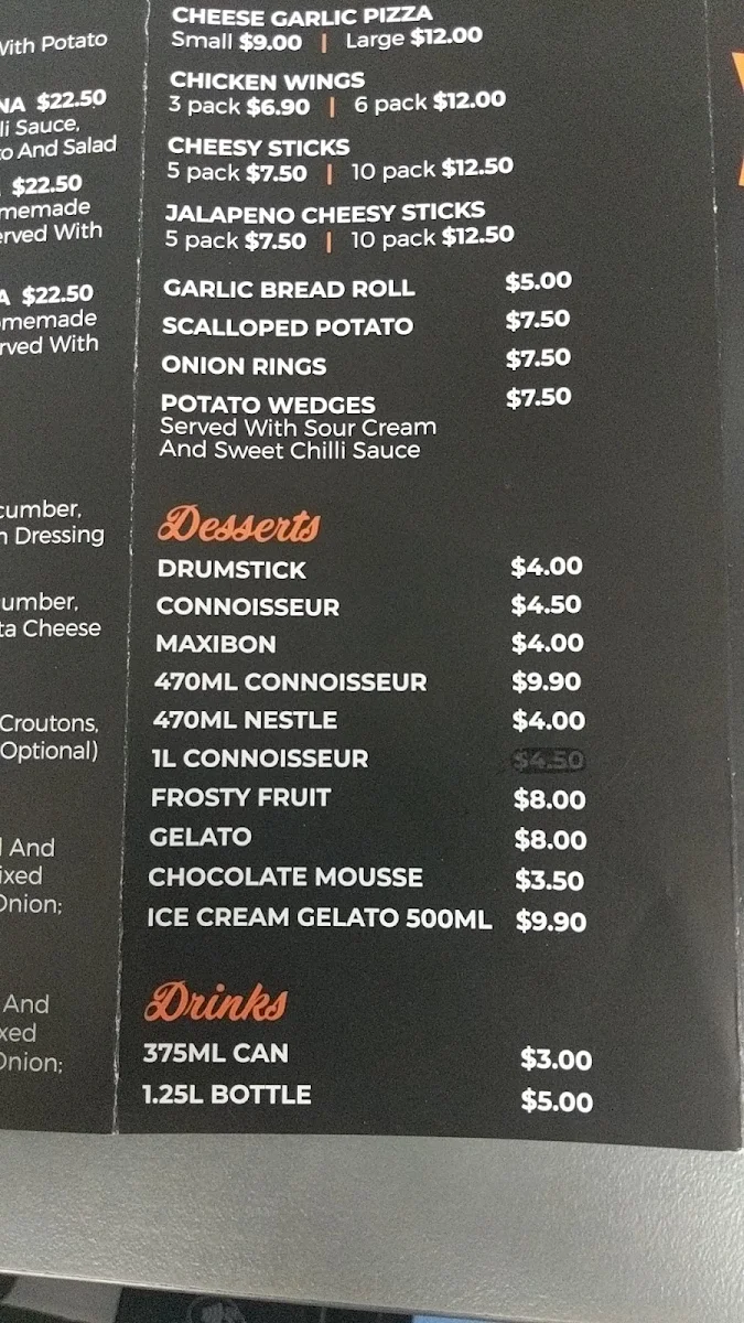 Menu, IL AMALFI PIZZA