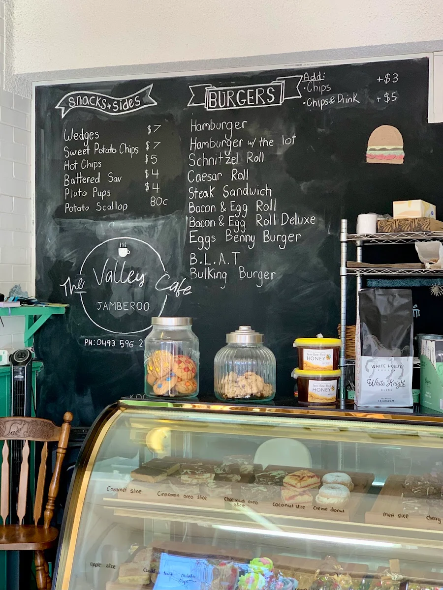 Menu, The Valley Cafe Jamberoo