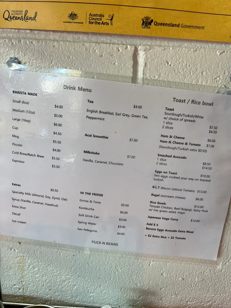 Menu, Flick N Beans
