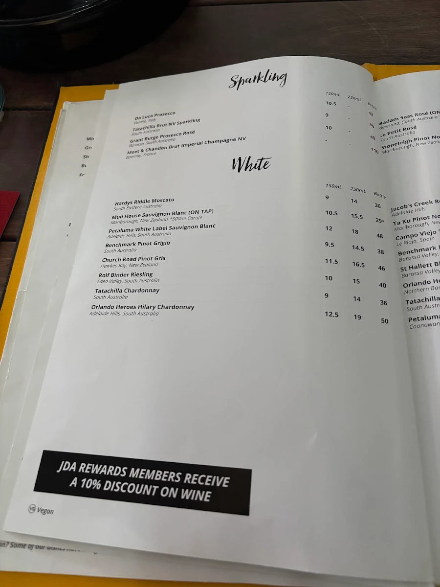 Menu, The Peakhurst