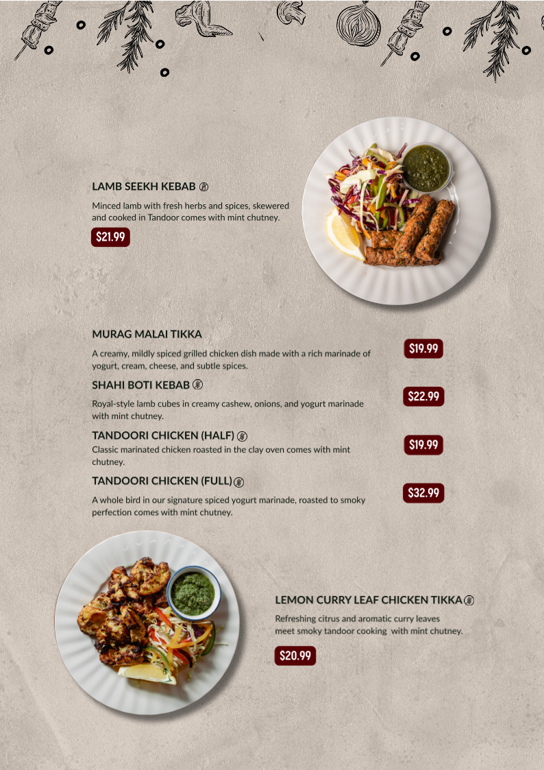 Menu, The Tandoori Joint - Indian Takeaway in Mickleham