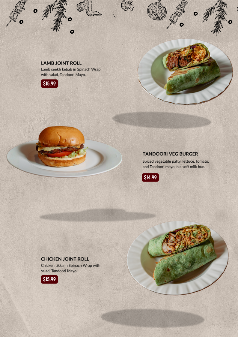 Menu, The Tandoori Joint - Indian Takeaway in Mickleham