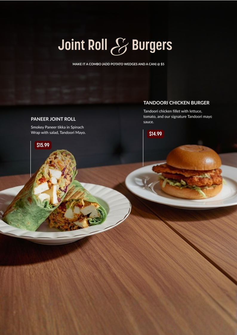 Menu, The Tandoori Joint - Indian Takeaway in Mickleham