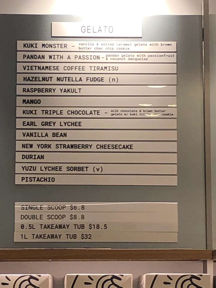 Menu, Duo Duo Strathfield