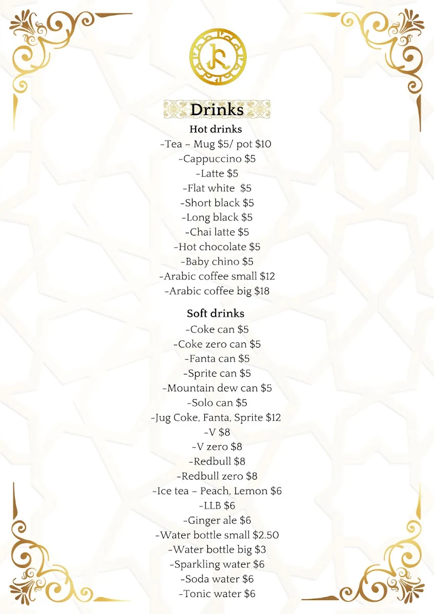 Menu, Karizma Restaurant