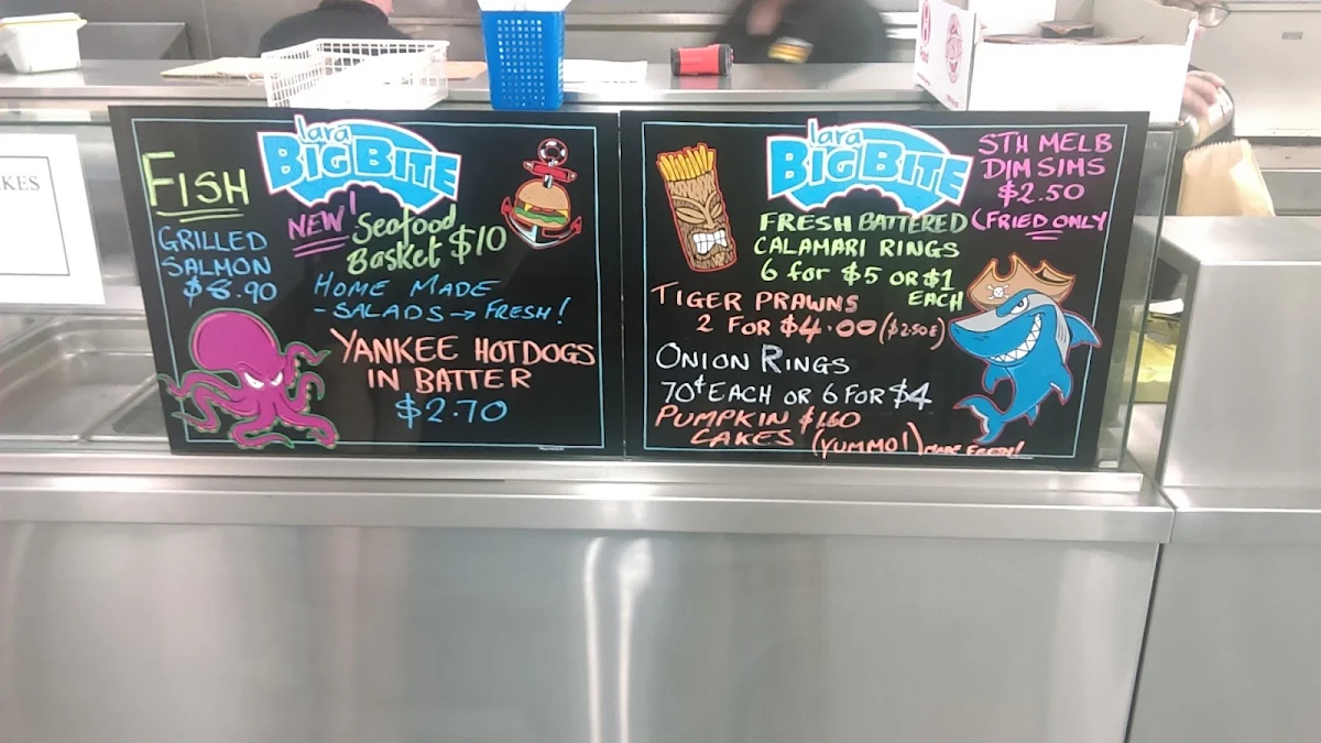 Menu, Lara Big Bite Fish N Chips & Country Fried Chicken