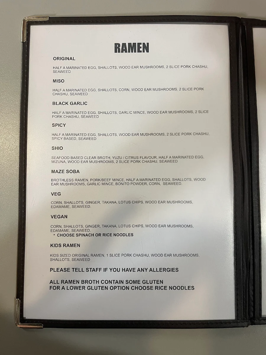 Menu, Harahetta Ramen