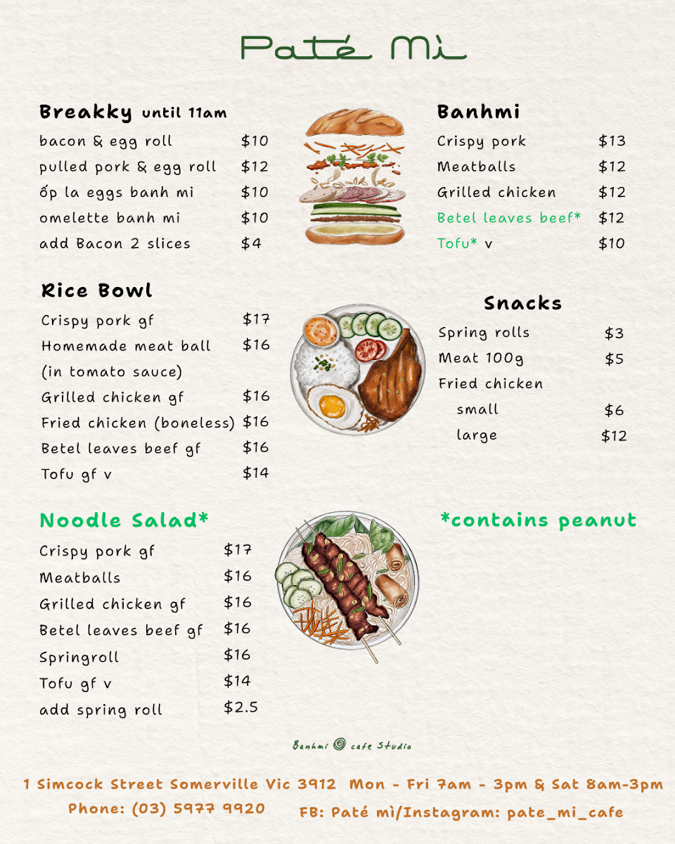 Menu, Pate Mi