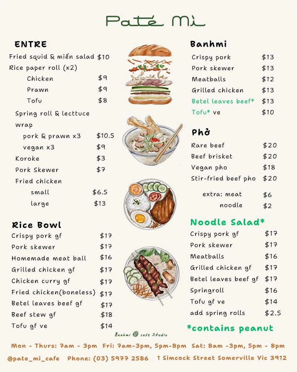 Menu, Pate Mi