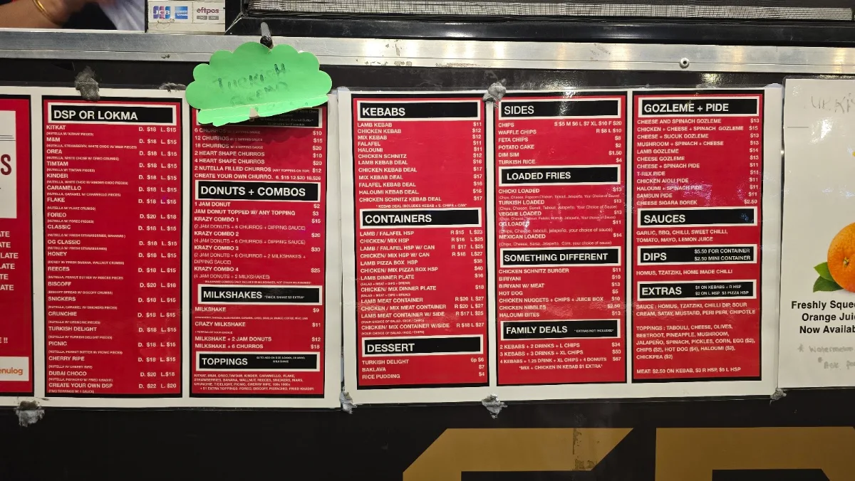 Menu, Rami Kebabs & HSP & Burgers